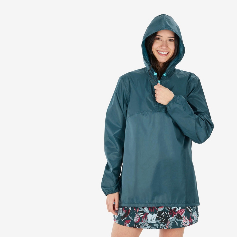 Quechua Womens Waterproof Hiking Raincoat Decathlon S/M Blue Gorpcore Outdoor - Picture 2 of 14